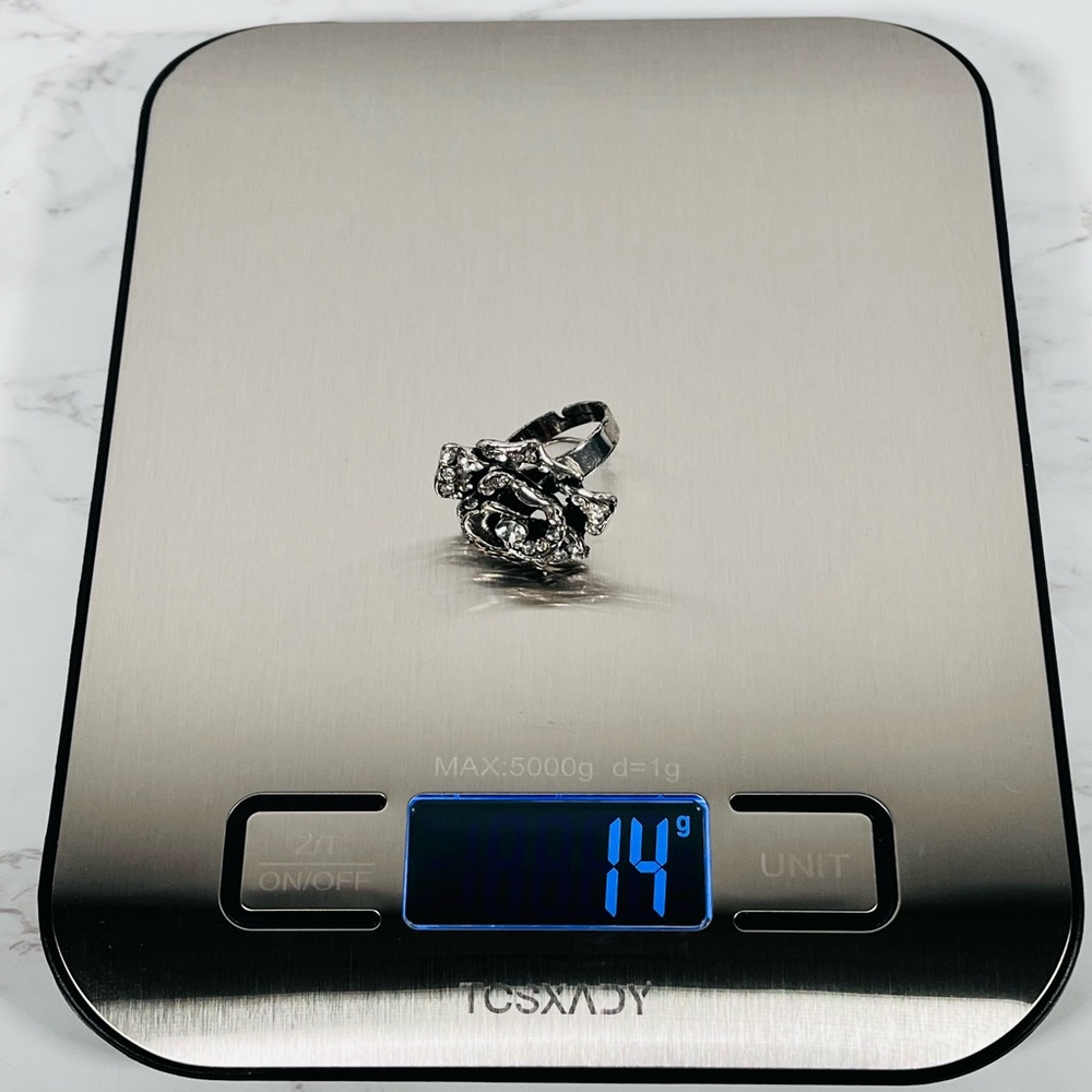 Rhinestone Rose Adjustable Ring - Picture 10 of 10